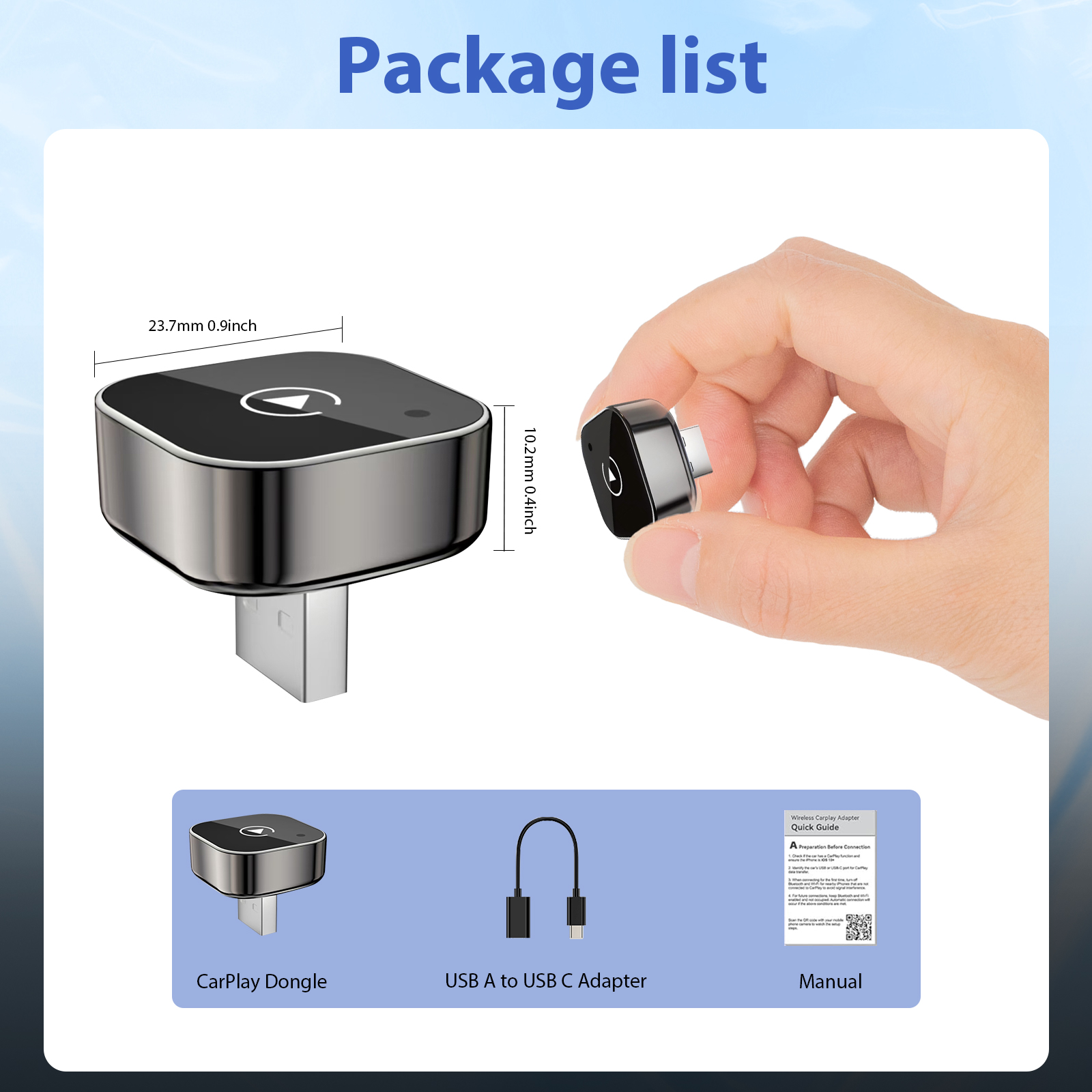 Nuevo Adaptador CarPlay inalámbrico Pionray 2 en 1 y adaptador inalámbrico automático Android, 5Ghz WiFi tipo C/USB Plug Play CarPlay inalámbrico
