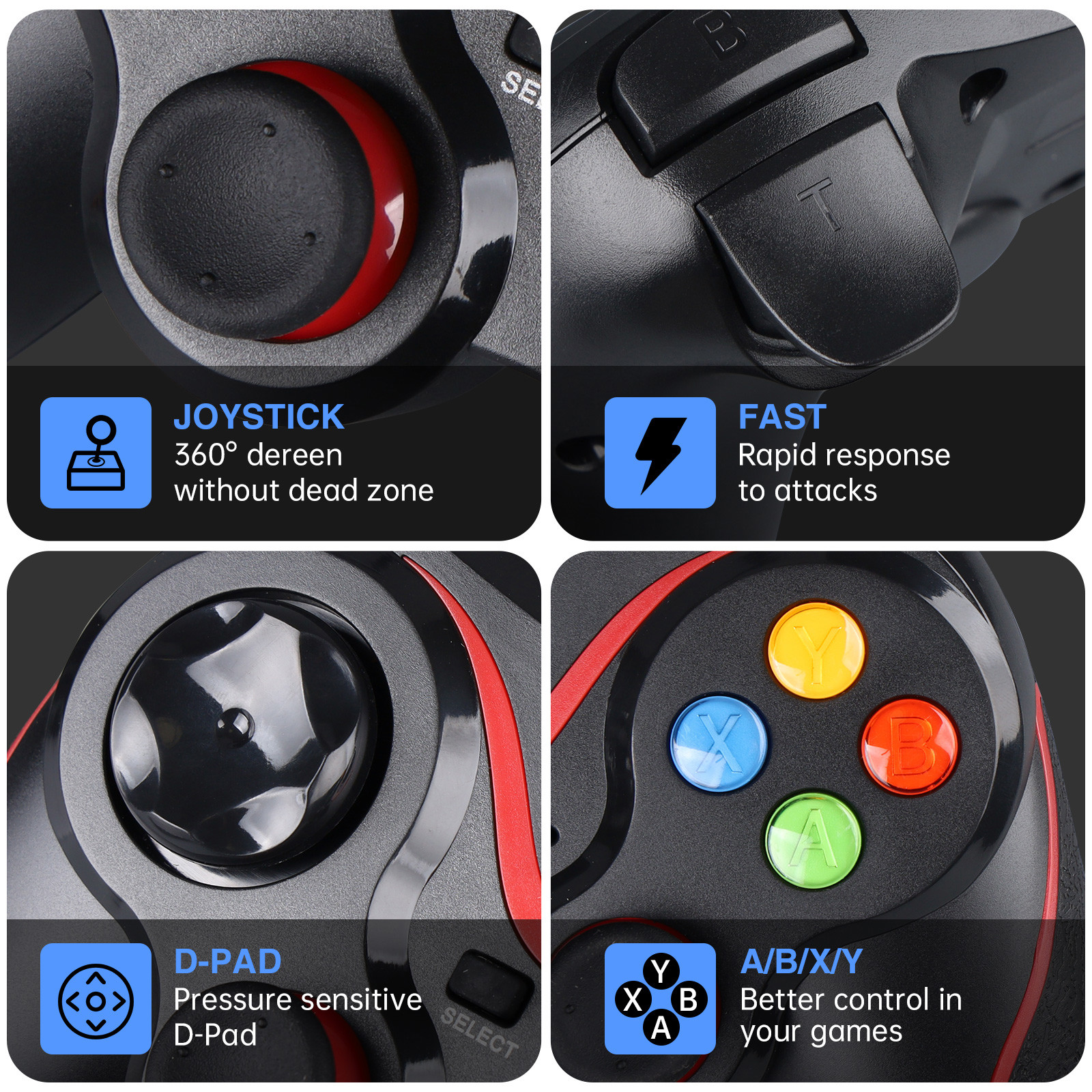 Controlador de jogo sem fio compatível com bluetooth para android gamepad controle pc joystick para ps3/ps4/switch console acessórios