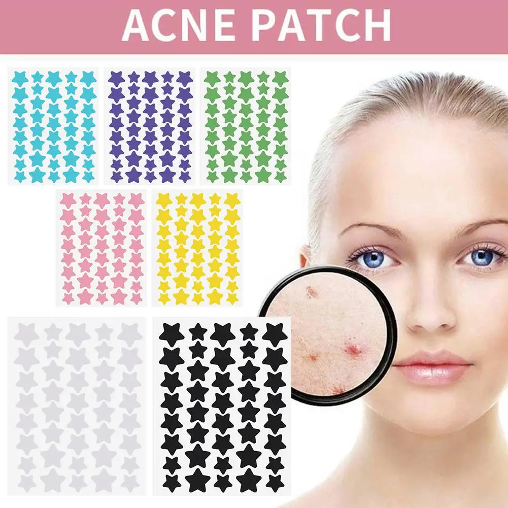 40 ชิ้นที่มีสีสัน PE สิวแพทช์น่ารักรูปดาวสิวสติกเกอร์ที่มองไม่เห็นสิวกําจัดสิว Patch