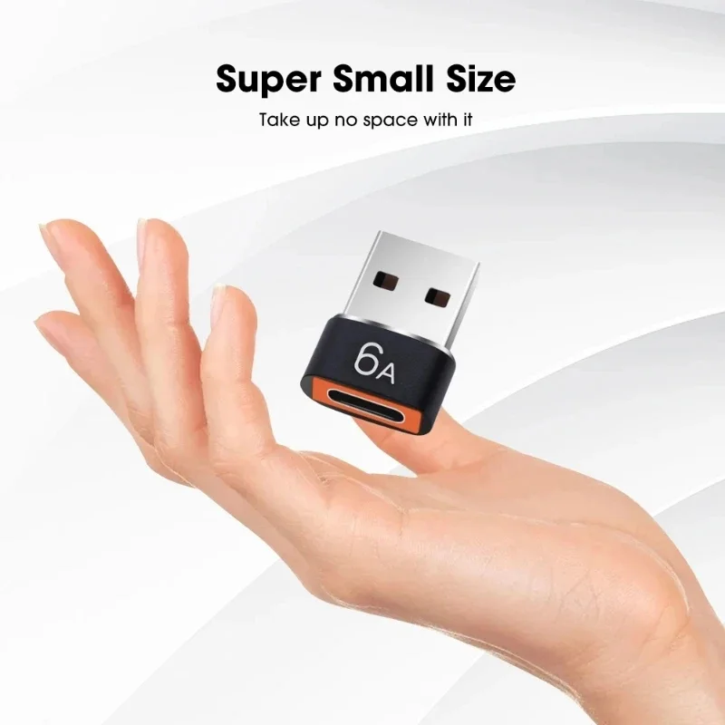 Adaptador NNBILI 6A USB a tipo C OTG 120W USB-C macho a tipo c hembra convertidor de cargador para Macbook Samsung adaptador de transferencia de datos