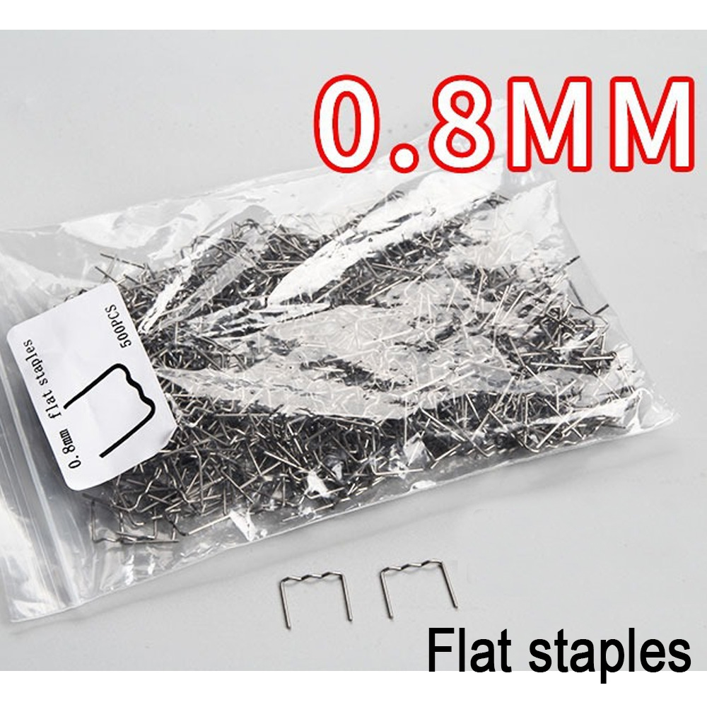 800/600/100PCS Hot Staples Plastic Welding Nail Welding Nail Pre Cut Wave Staples Bumper Repairs Auto Plastic Repair 0.6/0.8mm