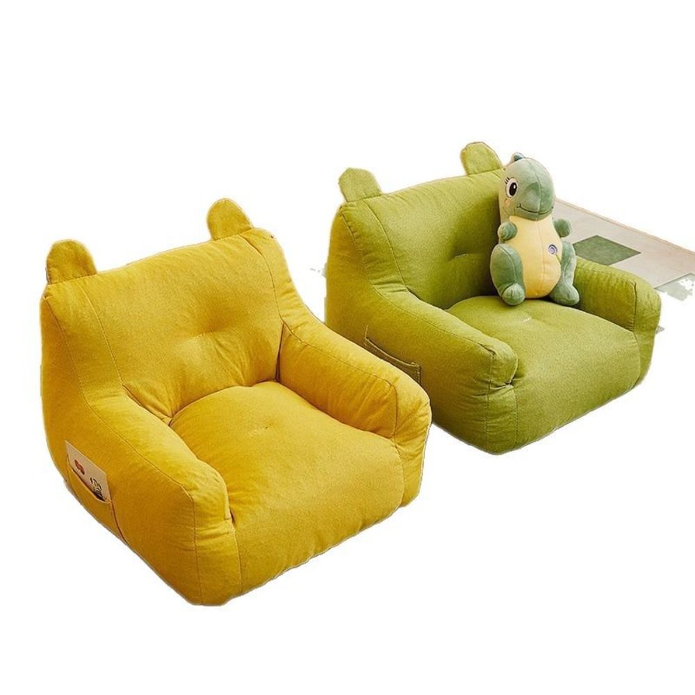 Cadeira de sofá pequena macia com bolsa de armazenamento confortável sala de estar sofá preguiçoso ergonômico cadeira de sofá de urso infantil para meninos e meninas