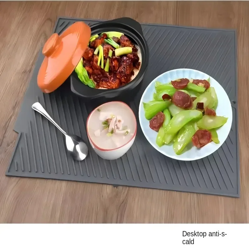 鍋や料理用のシリコンドレンパッド、火傷防止コースター、食器マット、キッチン用品、滑り止め乾燥マット、1個