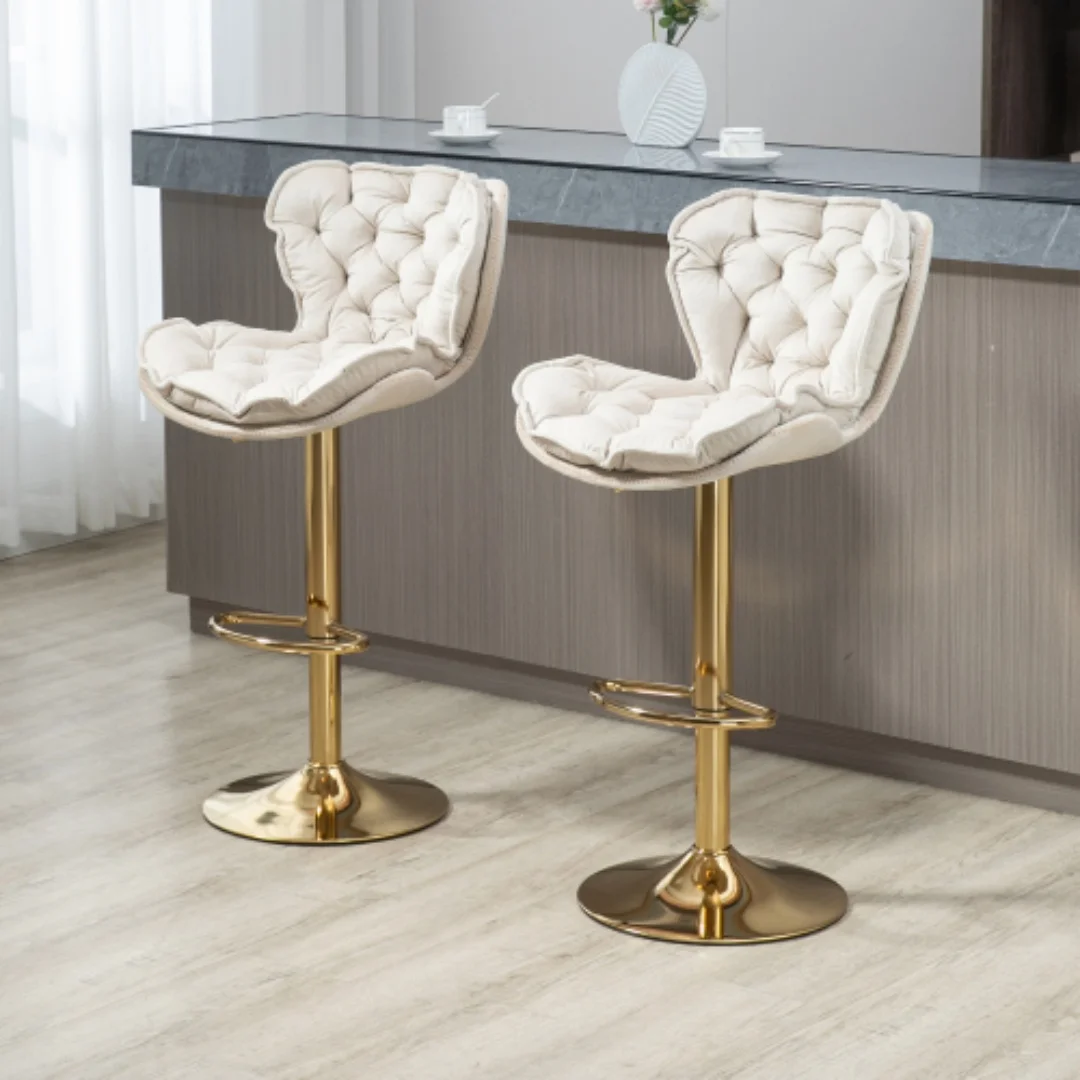 (Old SKU:W1880116799)Swivel Bar Hocker 2 Stück Set Einstellbare Thekenhöhe Stuhl mit Fußstütze für Küche, Esszimmer, Wohnzimmer