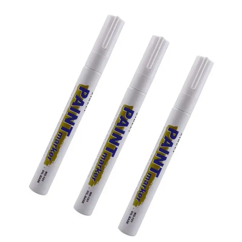 3ชิ้นสีขาวปากกาทาสีมาร์กเกอร์กันน้ำยางรถยนต์น้ำมัน set pulpen ปากกาทาสีแห้งเร็วและถาวร