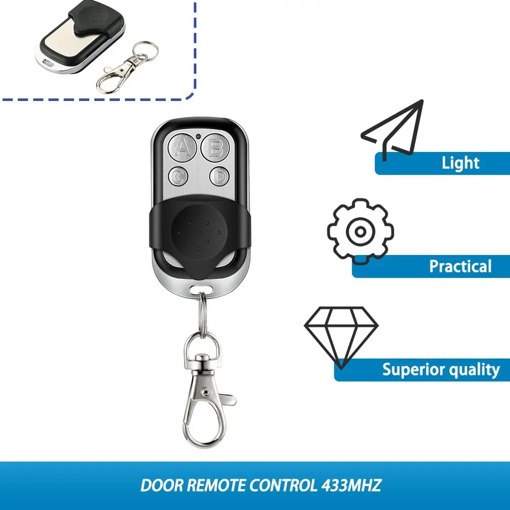 1~5PCS Universal 4 Buttons Garage Door Opener Remote Control 433MHZ Clone Fixed Learning Rolling Code Duplicator Garage