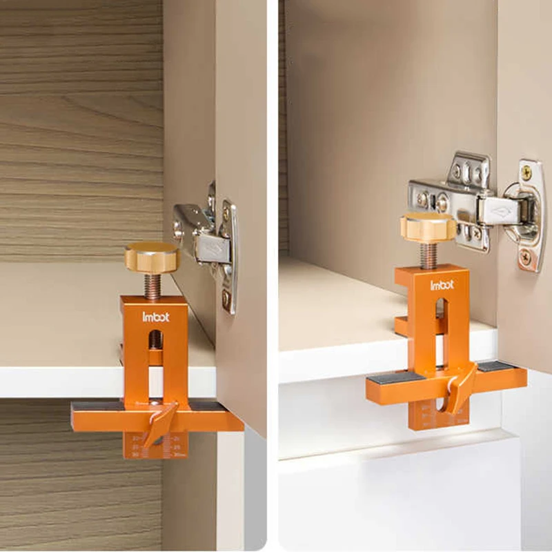 Cabinet Door Mounting Jig, with Support Arm&Clamp, Aluminum Alloy Body Tool for Installing Cabinets with Face Frame or Frameless