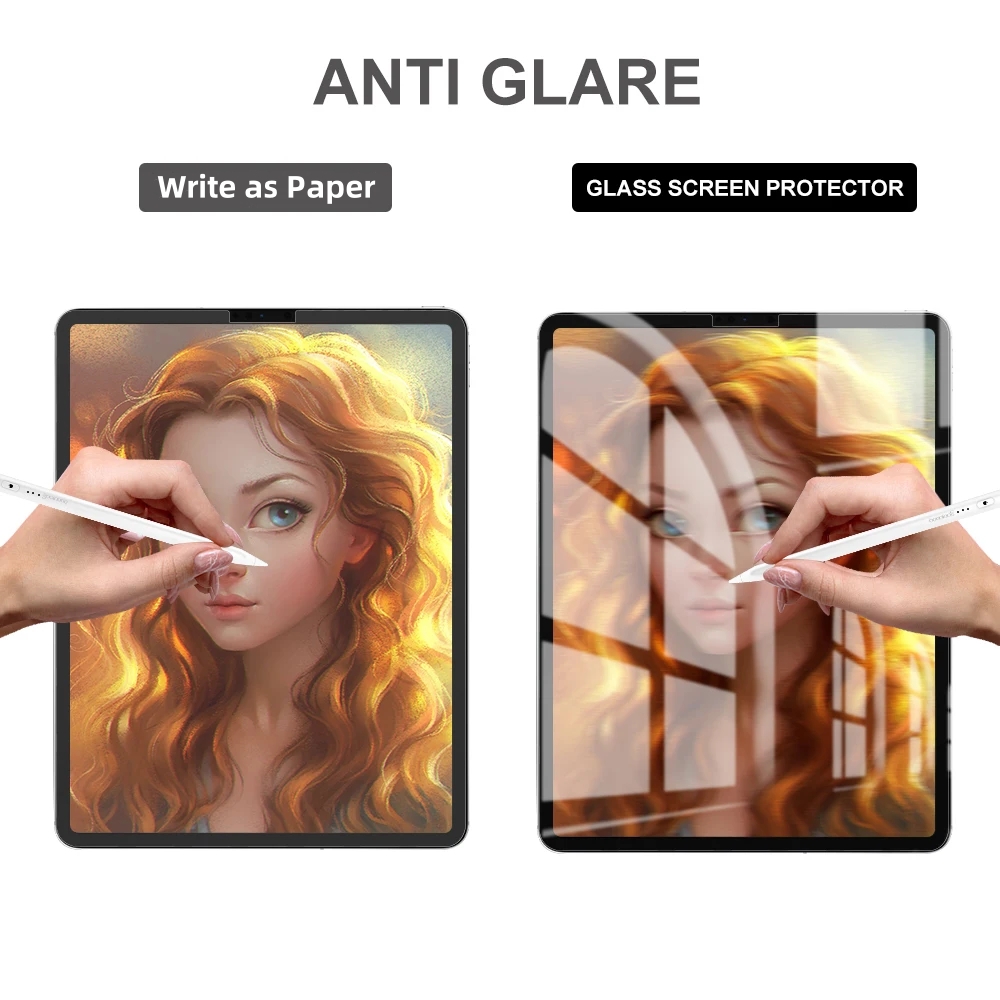 Protetor de tela com sensação de papel para iPad Air 6 2024 Pro 13 polegadas para iPad Pro 11 12 9 para iPad Air 4 5 iPad 10a geração 10.2 Mini