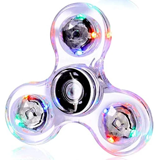 Mão superior spinners cristal luminoso led luz fidget spinner brilho no escuro edc alívio do estresse brinquedos giroscópio de alívio cinético para