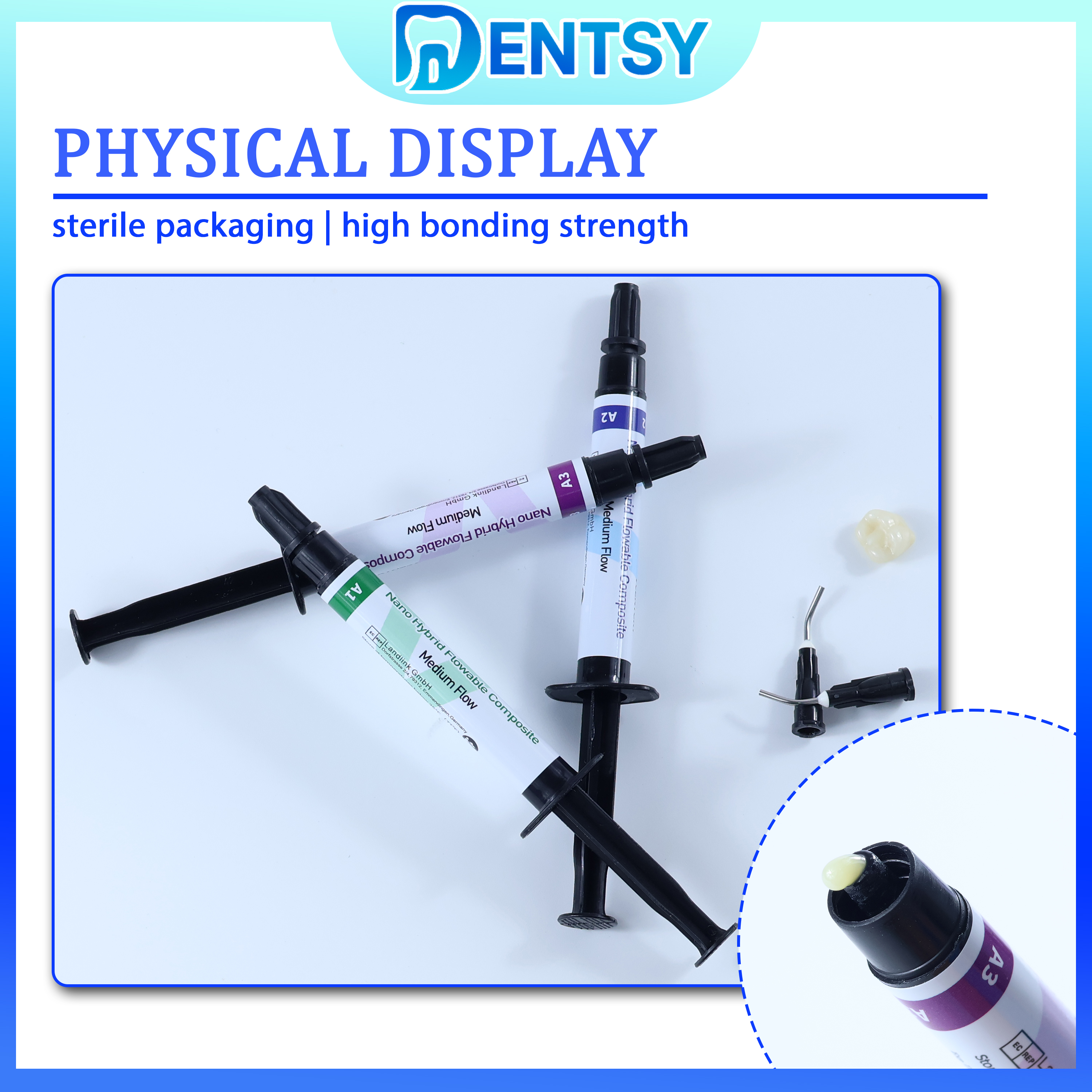 Dentsy Dental Resin Light-Curable Flowable A1 A2 A3 A3.5 Композитная смола Etch Гель Клей Инструменты для наполнения полости рта