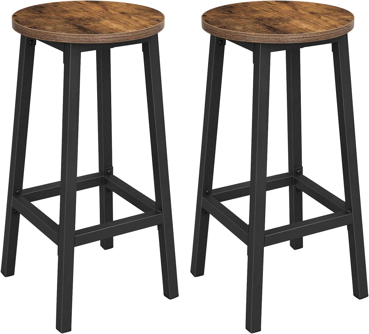 Taburete Bar, Juego 2, Sillas Bar, Sillas Cocina con Estructura Metal, FÁcil Montaje, con ReposapiÉs, para Cocina