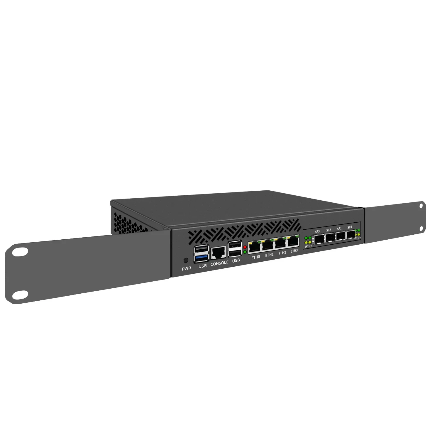 1U 9.5 Inch Rack-mounted Firewall Appliance Mini PC Intel N100 4*/2*10G SFP 4xi226-V 2.5G Gateway Network Security Server