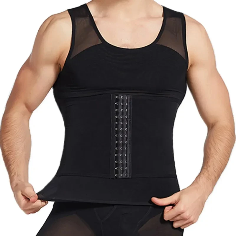 Männer Body Shaper Kompression Weste Bauch Shapewear Bauch Abnehmen Mantel Bauch Trimmer Shaper Korsett Taille Trainer Tops