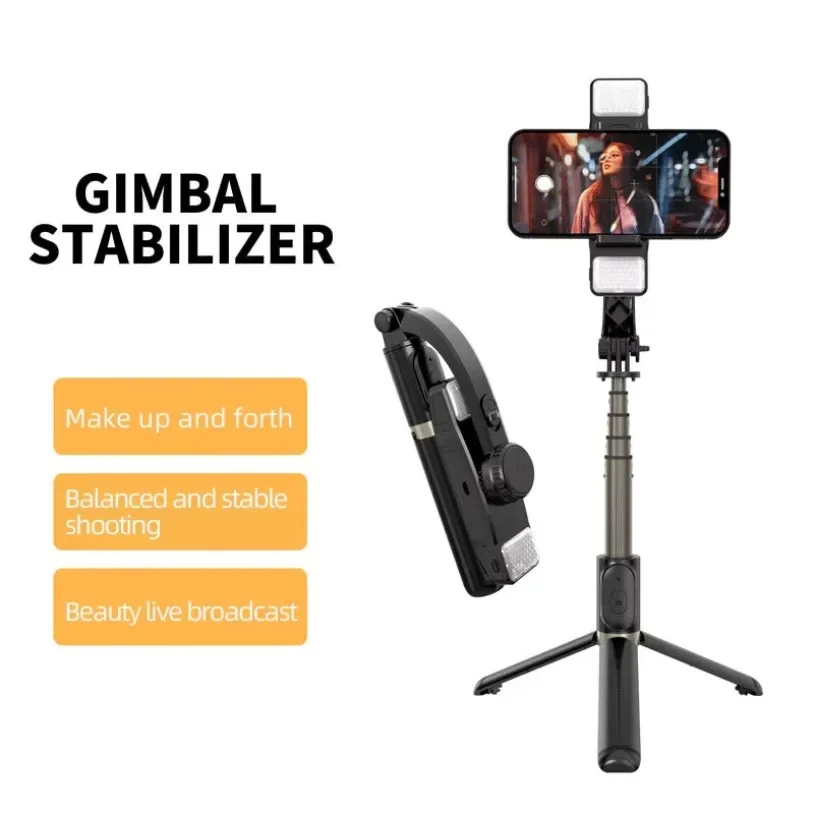 Supporto per selfie stick Bluetooth per telefono cellulare Stabilizzatore cardanico Treppiede portatile Staffa per registrazione video con telecomando