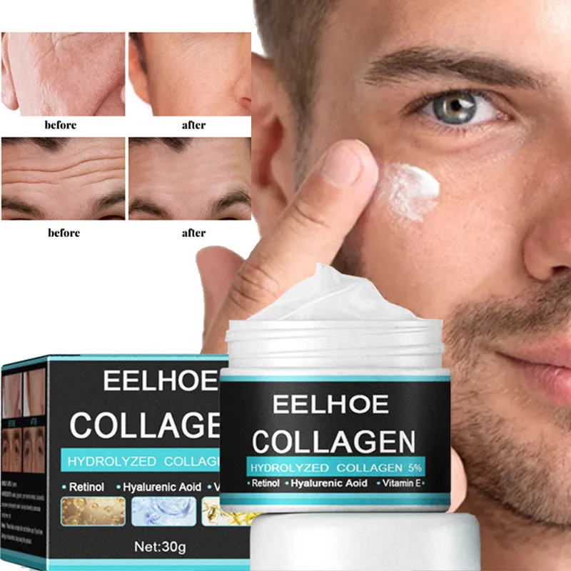 Cremes de colágeno para homens anti rugas anti envelhecimento creme facial endurecimento hidratante ácido hialurônico creme de clareamento cuidados com a pele facial