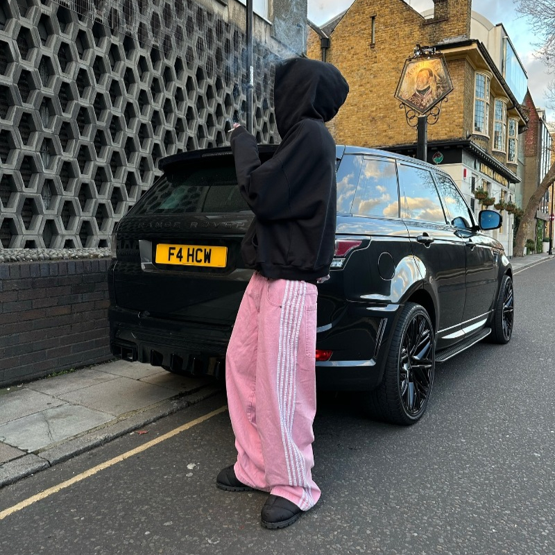 Y2K pantalones vaqueros holgados Harajuku bordados a rayas ropa de calle vintage de alta calidad Hip Hop gótico hombres mujeres pantalones vaqueros de pierna informales anchos