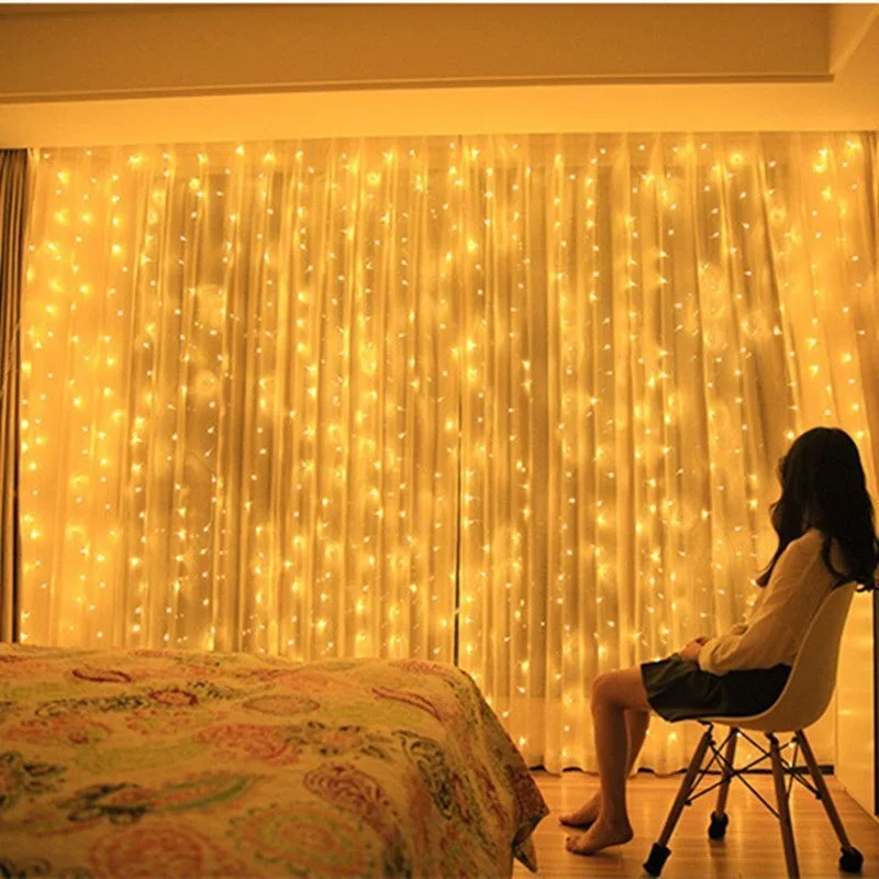 USB Festoon LED String Light 8 Mode Remote Christmas Fairy Garland Curtain Light Decor For Home Holiday Decorative New Year Lamp