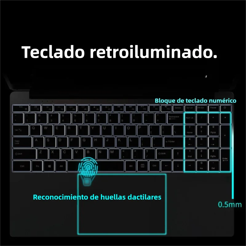 15,6 "intel N5095 portátiles para juegos ordenador portátil pc 8G/16GB DDR4 512G/1TB IPS Windows11 ofertas de teclado retroiluminado