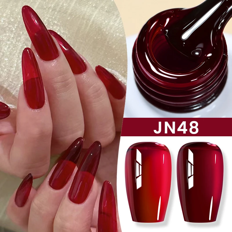 BORN PRETTY 10 ml Jelly Nude Gel-Nagellack, 50 Farben, halbtransparent, Nagelkunst-Nagelzubehör, Soak Off UV-LED-Nagellack für Nägel