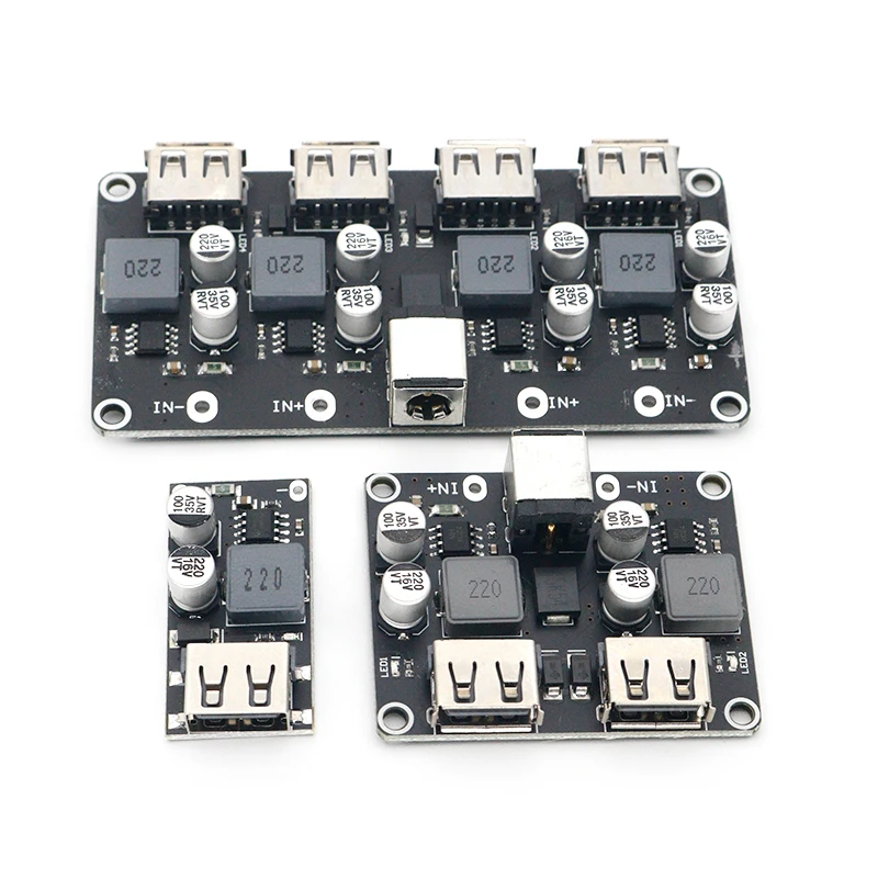 Convertidor de DC-DC USB QC3.0 QC2.0, módulo reductor de carga de 6-32V, 9V, 12V, 24V a placa de circuito de carga rápida de 5V