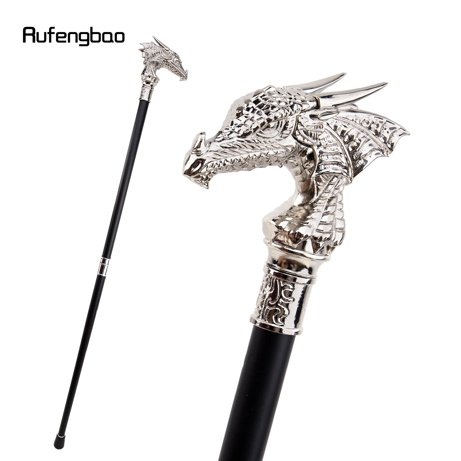 Bastón de cabeza de dragón de lujo para caminar, bastón decorativo de moda, caballero elegante, perilla de bastón de Cosplay, Crosier, 93cm, color blanco
