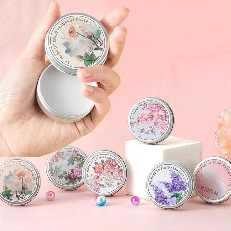 Perfume sólido sedutor rosa atrair a atenção perfeito para viagens de festa fragrâncias flor de cerejeira peônia lavanda lótus