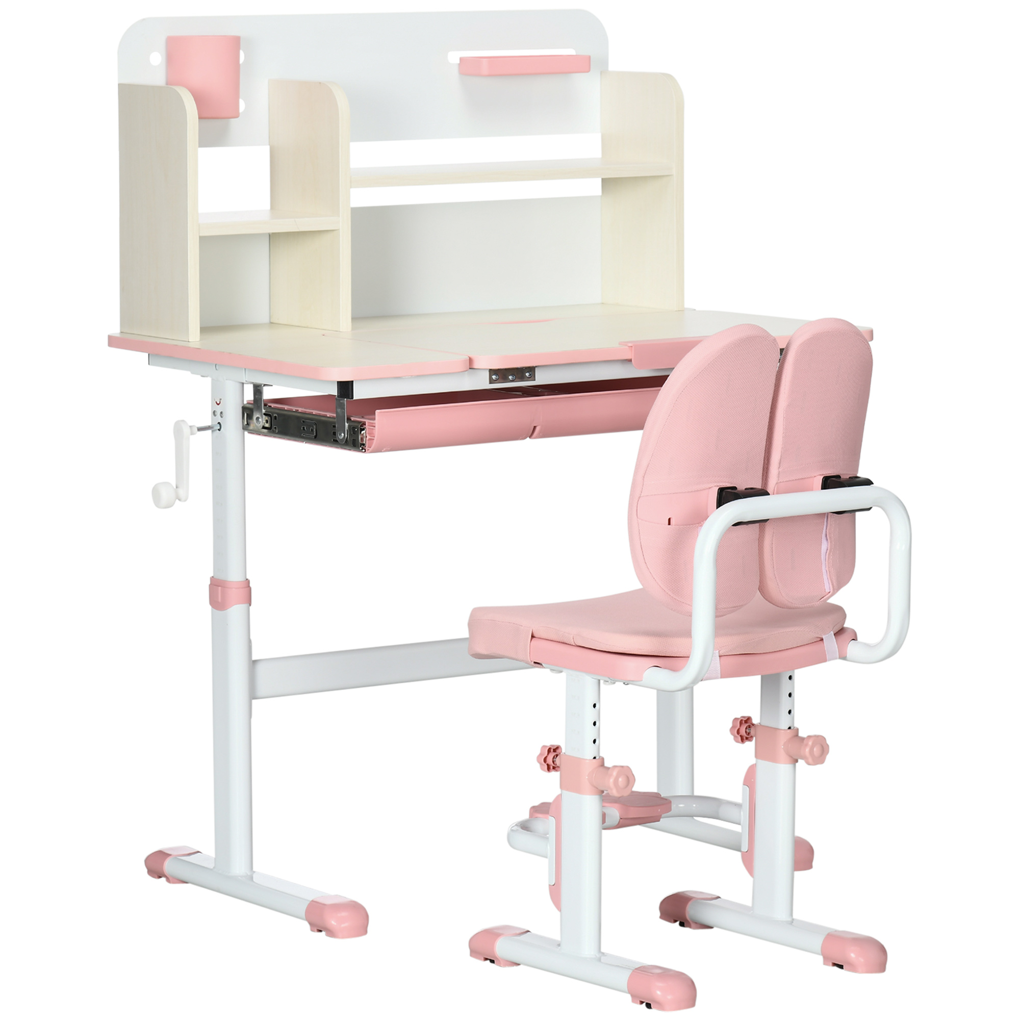 + 3 anni 80x52x88-109 cm HOMCOM Set scrivania e sedie per bambini