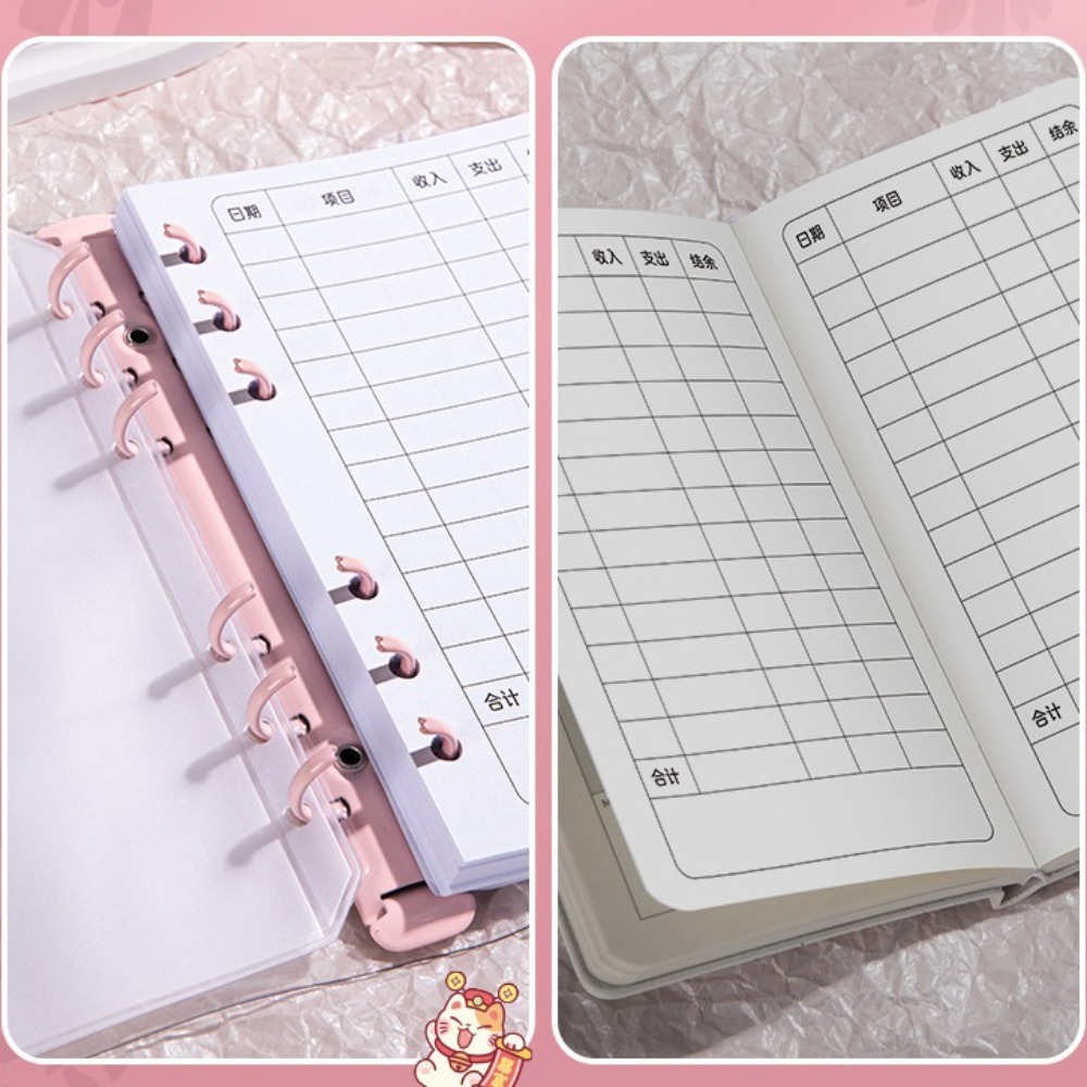 Easy and Fun 100 Sheets Saving Money Binder Portable PU Leather Planner Organizer Wallet Storage Refillable Account Book Office