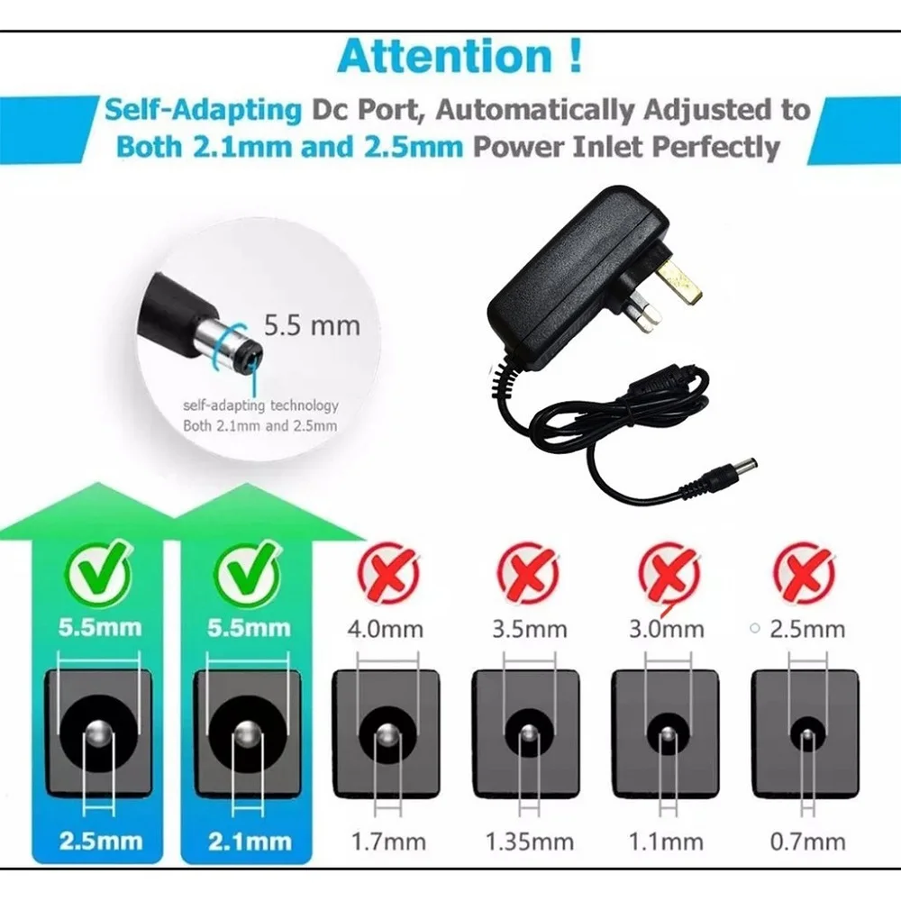 100-240V AC to DC Power Adapter Supply Universal Charger adapter 12V 1A 2A 3A EU/US Plug 5.5mm x 2.5mm Plug For Led Strip Light