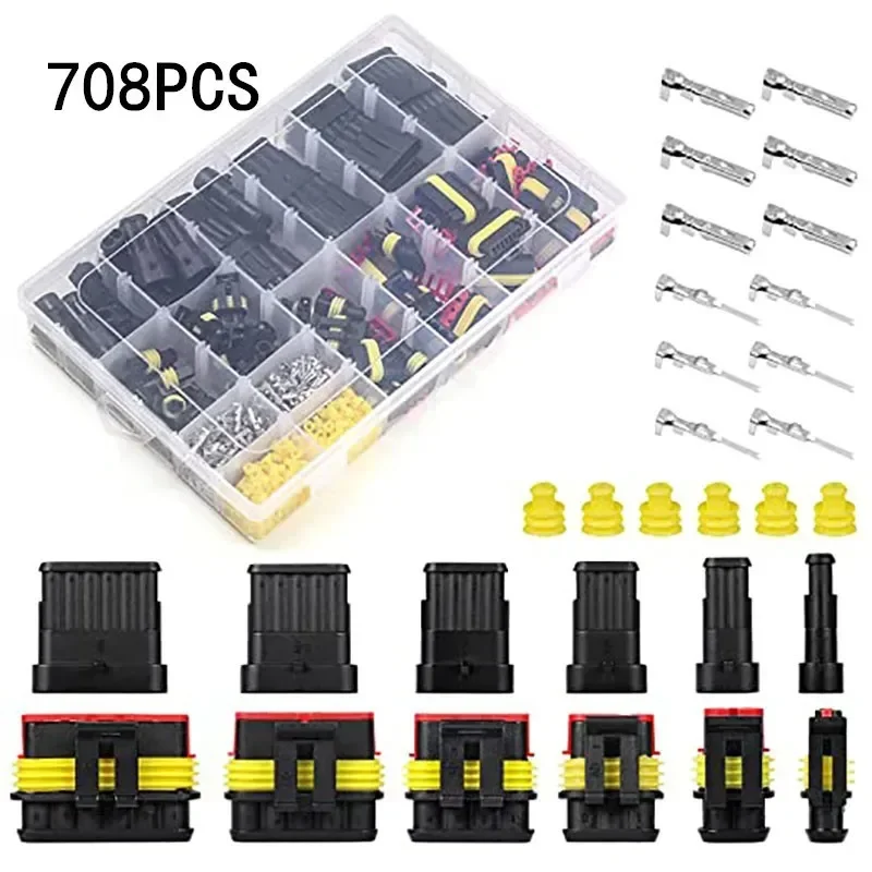 708/352/240pcs 1 2 3 4 5 6 wtyk pinowy wodoodporne złącza zestaw przewód do samochodu elektrycznych szybkie złącze do samochodu Marine
