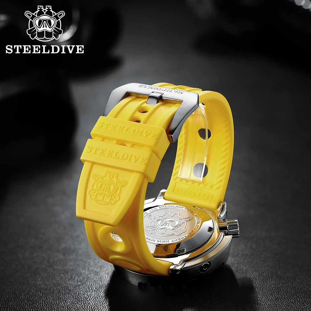 STEELDIVE 自動時計ストラップ交換用時計バンド自動時計 22 ミリメートルブレスレットブルーダイブウォッチラバーストラップ 20/22 ミリメートル