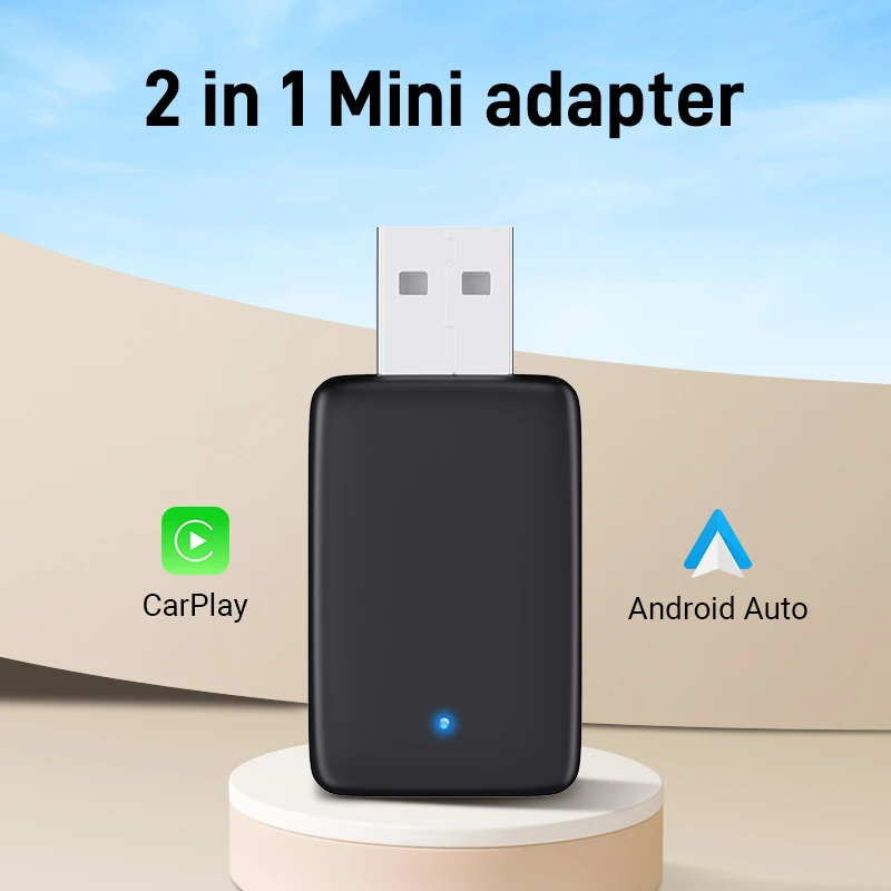 2025 nuevo 2 en 1 Mini caja inteligente adaptador Carplay inalámbrico Android Auto WIFI BT conexión automática para Toyota Volvo Benz MG Kia MAZDA FORD