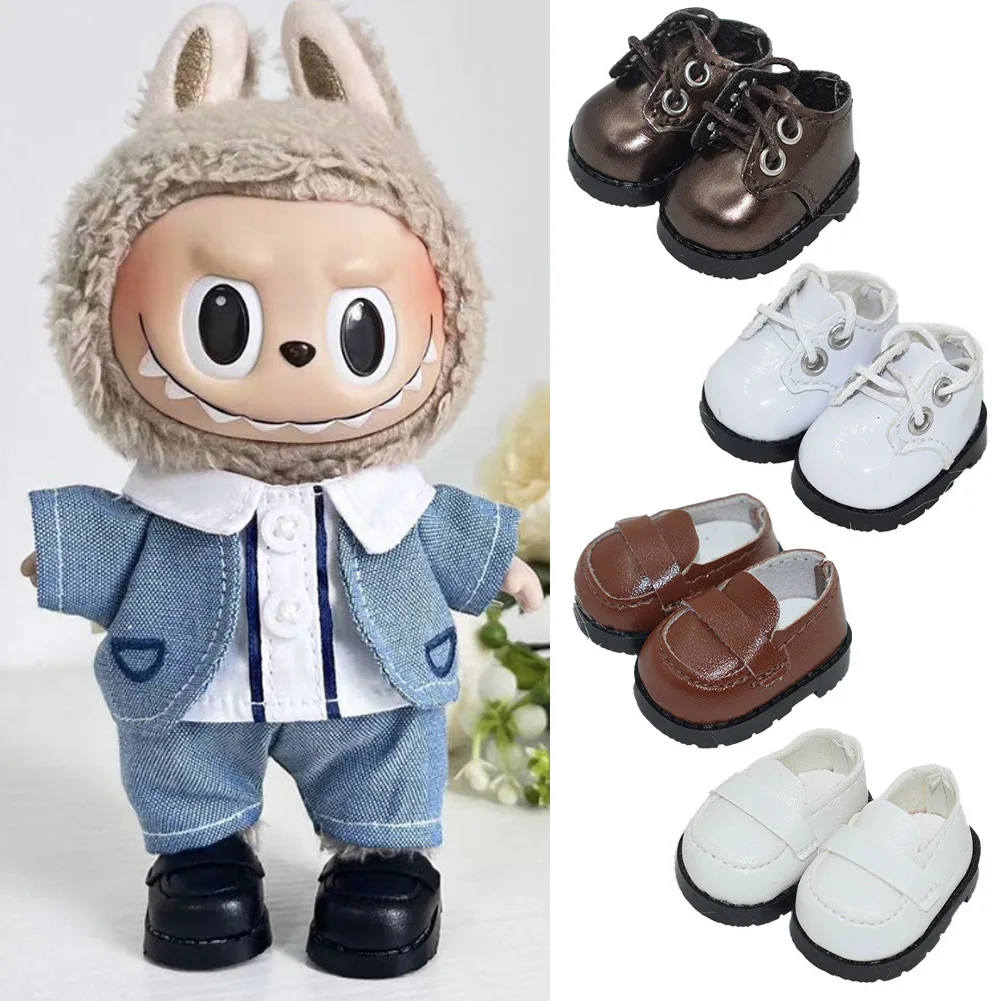 Zapatos de cuero para LABUBU, adecuados para muñecas de algodón de 17cm, botas, juguetes, zapatos deportivos informales, accesorios para muñecas, juguetes para muñecas DIY