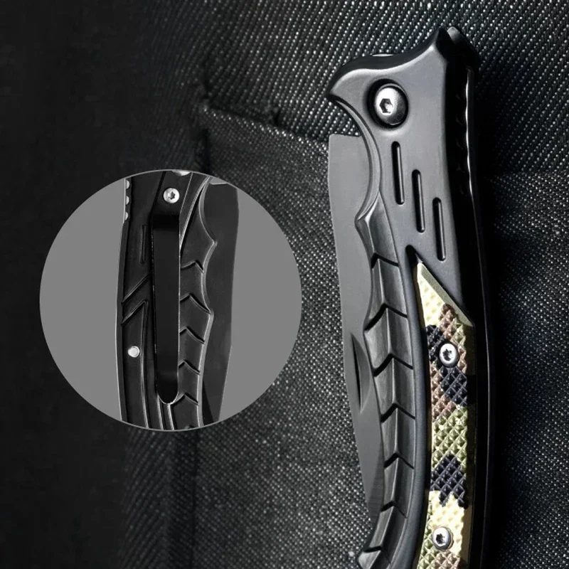 Cuchillo plegable de acero inoxidable, accesorio para barco de pesca, con mango de PP, fácil, novedad de 2024