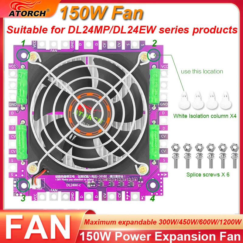 ATORCH Nối Phụ Kiện 150W Fan Phụ Kiện Cho DL24M-P (Tím)