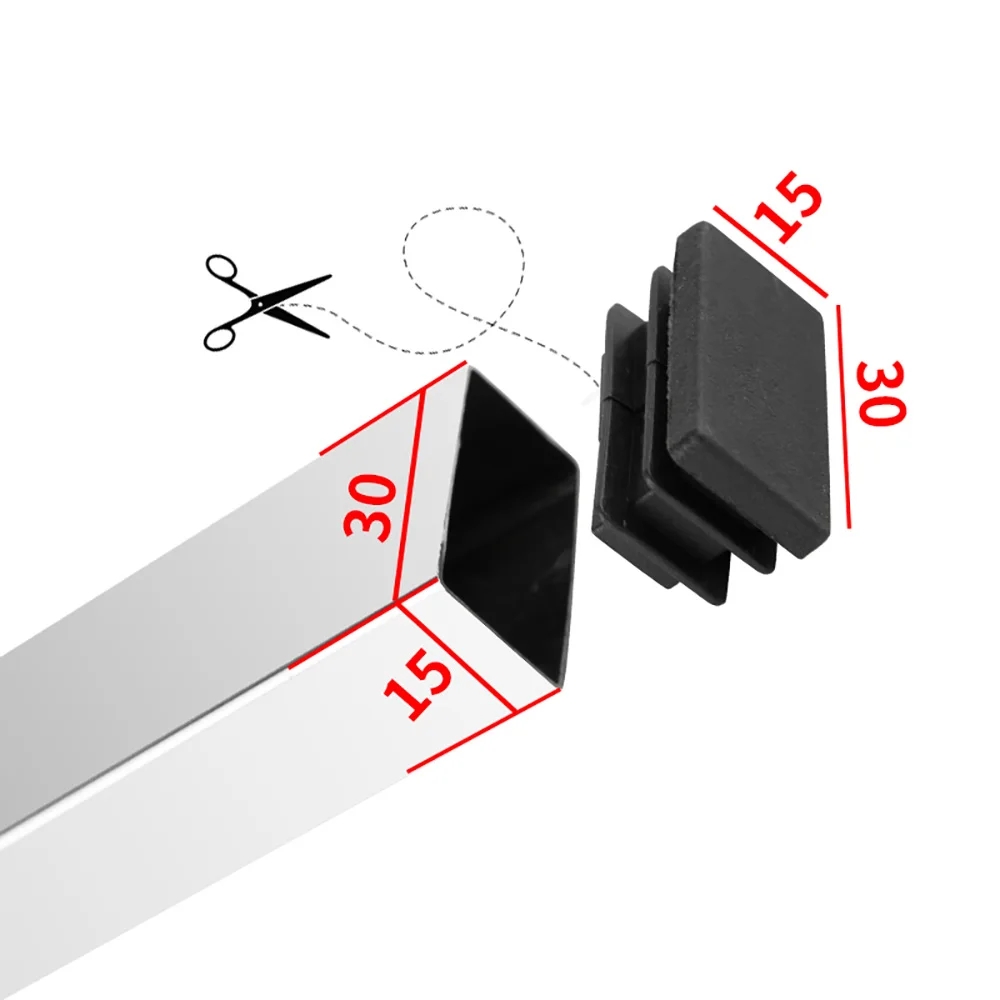 4pcs Plastic pipe inner plug Dust cover square Steel tube Blanking End Cap Bung For ladder Furniture chair table Leg Protector