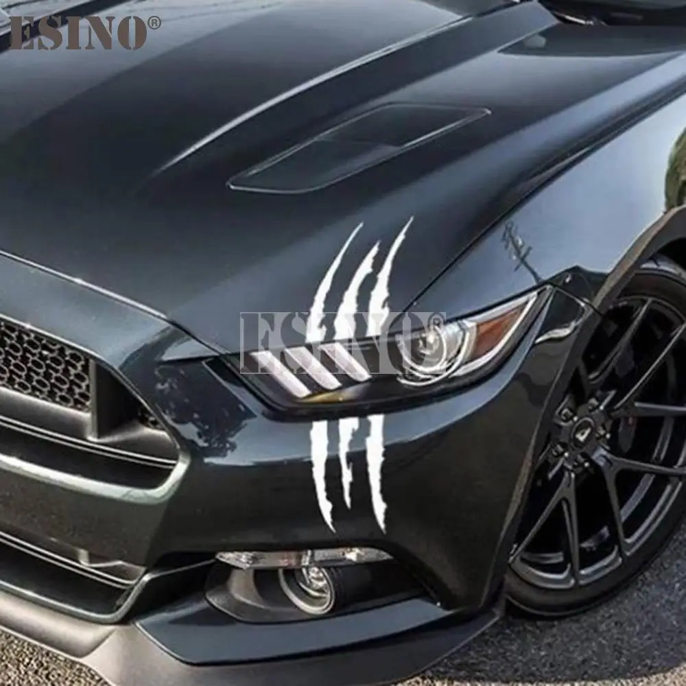 จัดแต่งทรงผมรถ Ghost Claw Scratch Stripe Marks ไฟหน้า Decal ไวนิล Decal Auto Body สติกเกอร์ตกแต่ง PVC แกะสลักไวนิล Decal