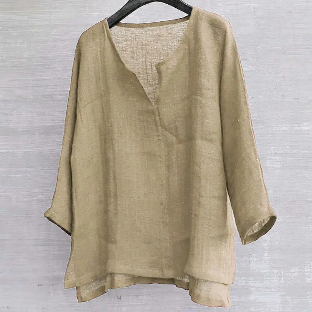 Camicia da spiaggia da uomo con scollo a V camicia allentata a maniche lunghe Super sottile camicia Casual a maniche lunghe tinta unita camicie estive oversize