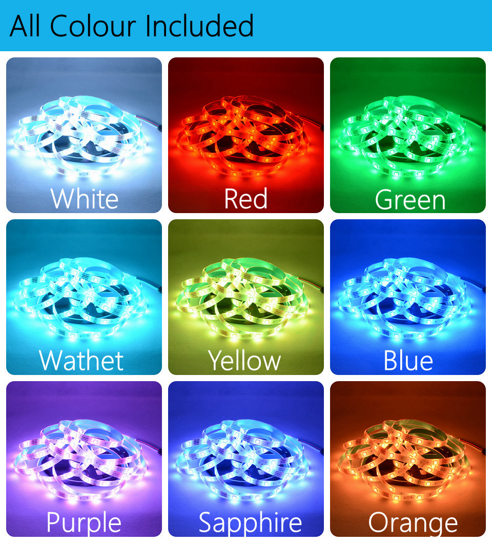 Tira de luces Led RGB 12V SMD5050 5M 10M 15M 20M lámpara de cinta Flexible Bluetooth inteligente Control remoto decoración navideña