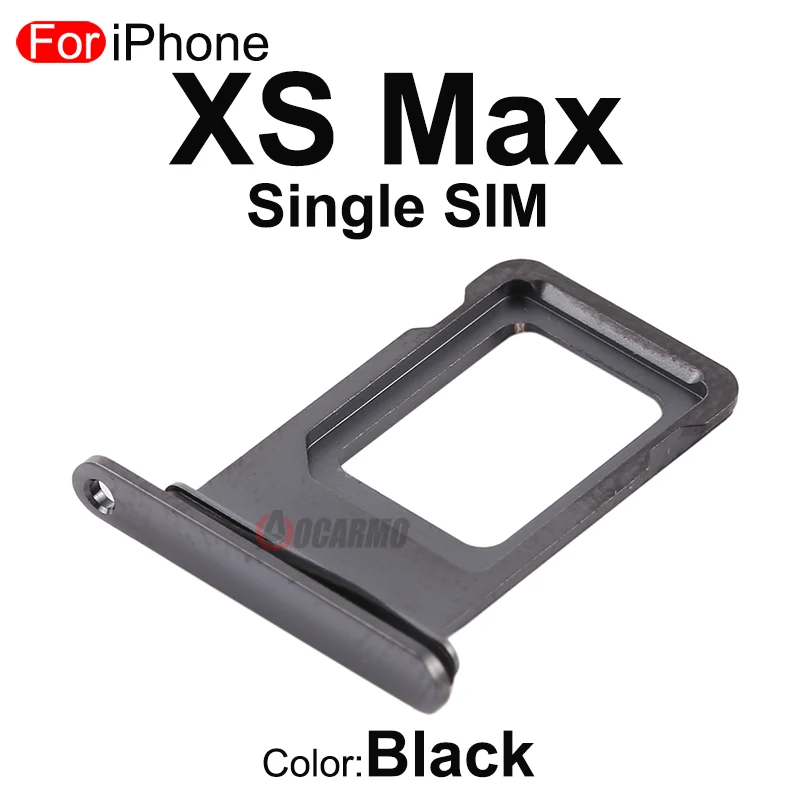 Bandeja de cartão sim para apple iphone x xs max, suporte de gaveta de aço inoxidável, slot duplo único, peças de reposição, 1 unidade