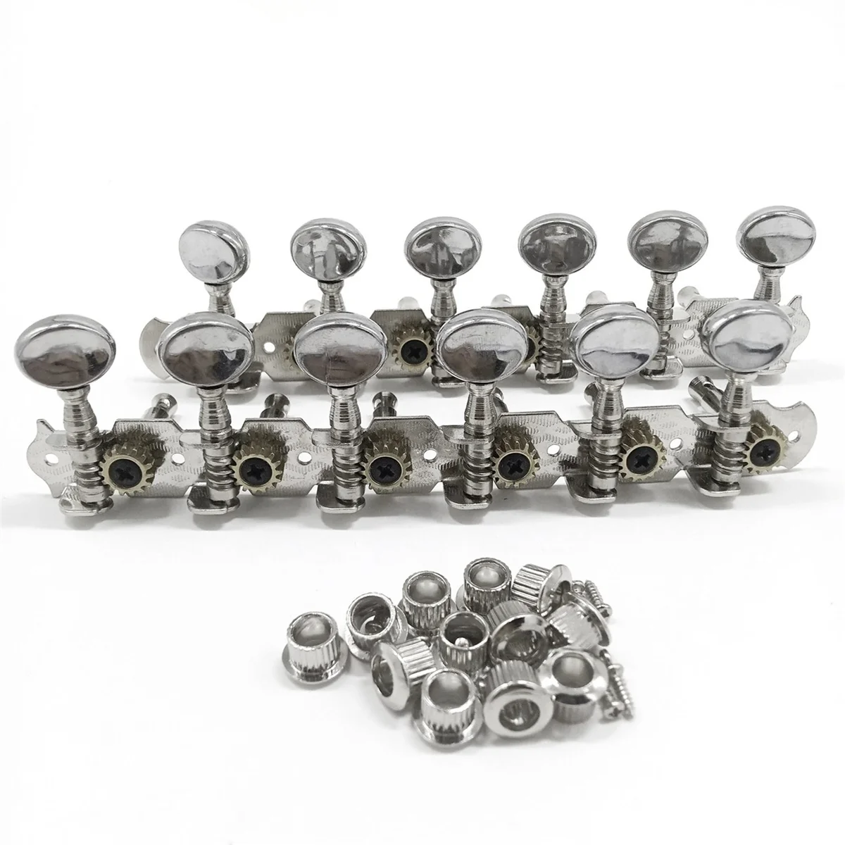 BAAU 2X 6L 6R Tuning Pegs Tuners Machine Heads String Tuning Pegs para 12 Cordas Guitarra Acústica Acessório Parte Prata