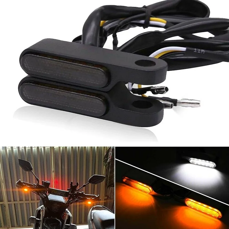 2 Chiếc Xe Máy Mini LED Nhan Đèn Chạy Tay Cầm Blinker Chỉ Số Đèn Cho Harley Davidson Lưu Diễn Phụ Kiện
