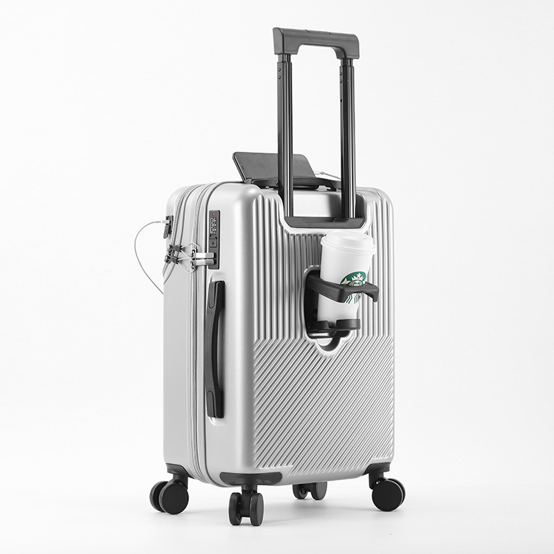 2024 novos conjuntos de bagagem duráveis mala frente aberta tsa lock usb slient spinner roda carregamento masculino carry-on viagem 20/22/24/26