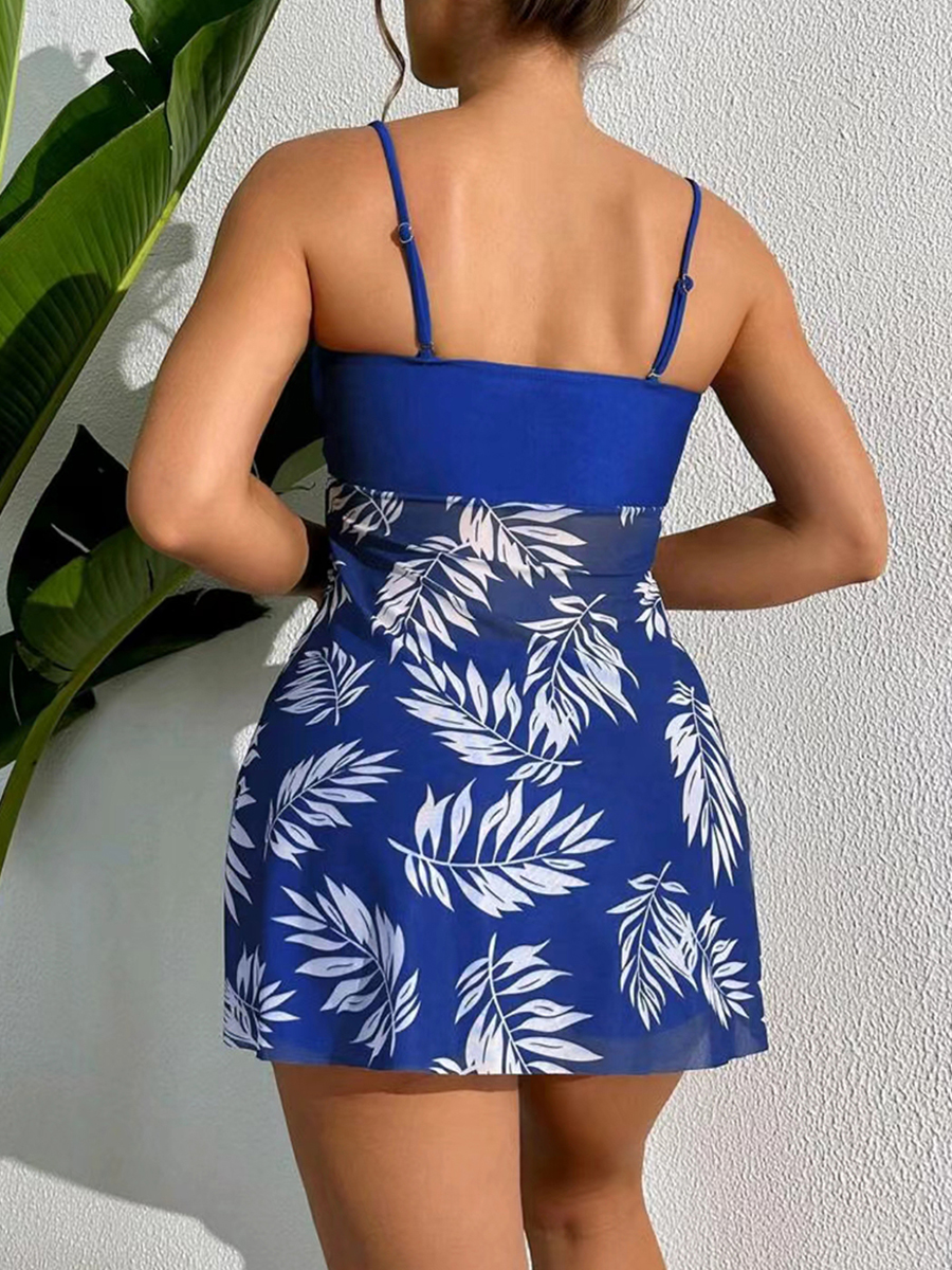 Tankini corto con pantalones cortos para mujer, traje de baño femenino con estampado acolchado, ropa de playa para verano, 2024