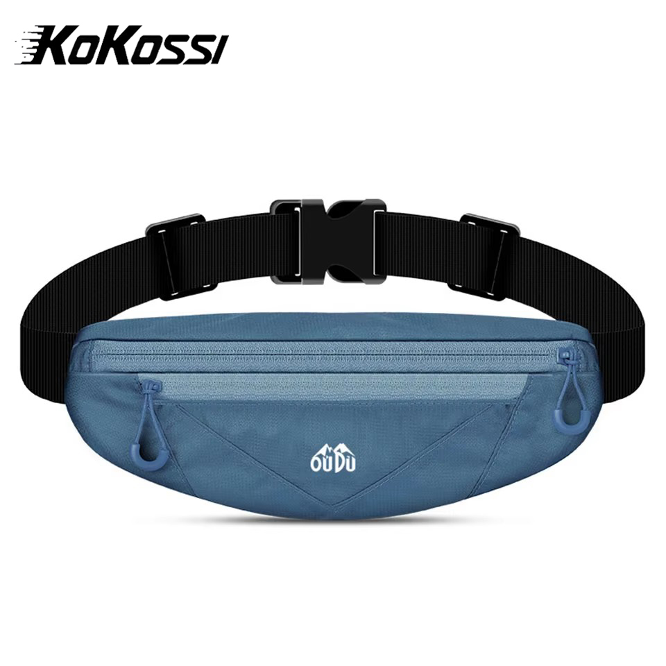 KoKossi Heuptas met dubbele rits Running Tailleband Sporttas Gym Yoga Heupriempakket Mobiele telefoon Wasit Portemonnee Unisex