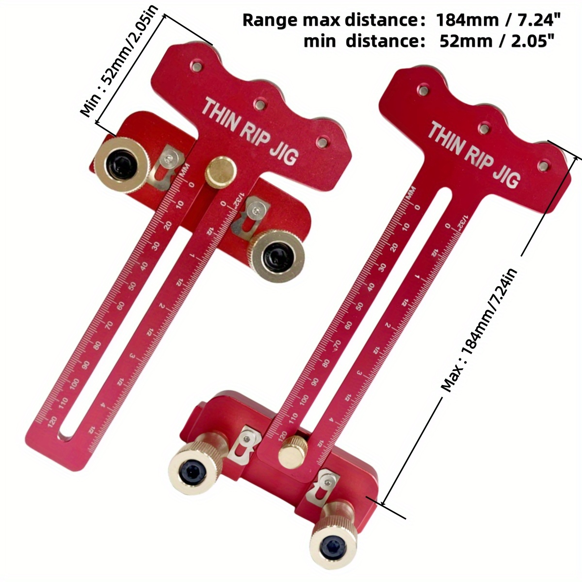 Thin Rip Table Saw Jig - 3 Pulleys Thin Rip Jig, Table Saw Guide Fits For 19# and 30# T Slot and For 3/8in X 3/4in U Slot
