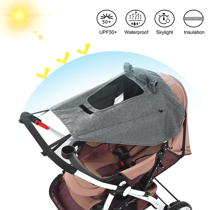Carrinho de bebê capa solar sombra, toldo proteção solar dossel carrinho de bebê capa capa, carrinho de bebê à prova de sol capa de chuva à prova de uv