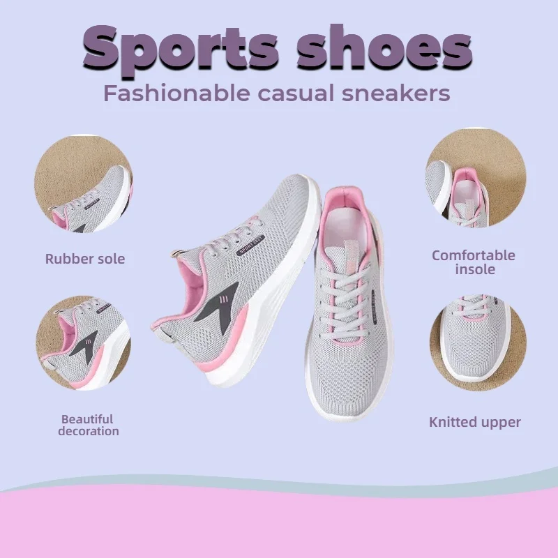 Women's lightweight and breathable spring and autumn sports running shoes, suitable for casual exercise and various walking scen