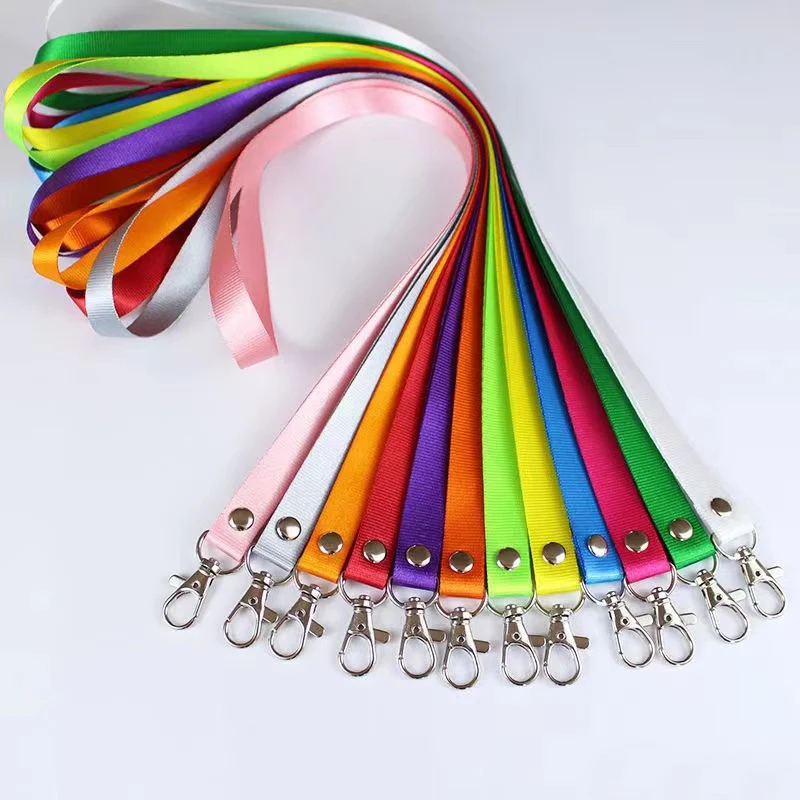 Cordino di sicurezza con tracolla appesa al collo per custodia per carte ID Nome Porta badge Uomo Donna Chiusura anti-smarrimento Portachiavi in corda Anello in metallo da cortile