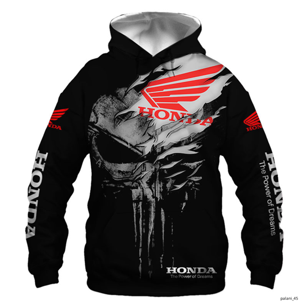 2025 venda imperdível motocicleta Honda impressa em 3D, moletom com capuz de corrida, jaqueta de ciclismo ao ar livre para homens e mulheres primavera e outono